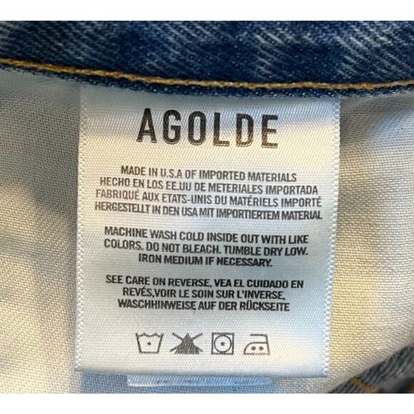 AGOLDE 90’s Jeans Women’s A069C-811 Size 29 Blue Denim Distressed Button Fly Y2K - Picture 13 of 15